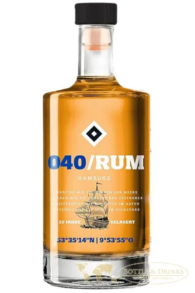 040 Rum mit hochwertiger Geschenkverpackung Karibischer Rum des HSV 0,5 Liter