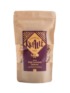 Popcorn mit weißer Schokolade und Salzbrezeln