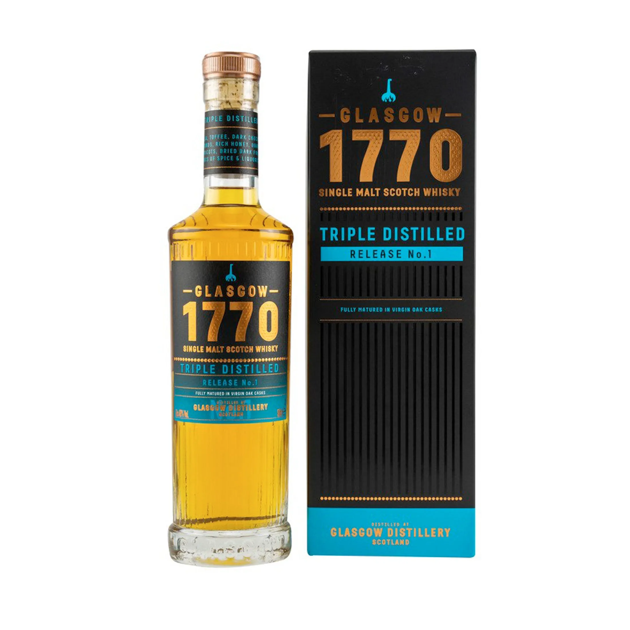 1770 Glasgow Single Malt Scotch Whisky - Triple Distilled - Release No. 1