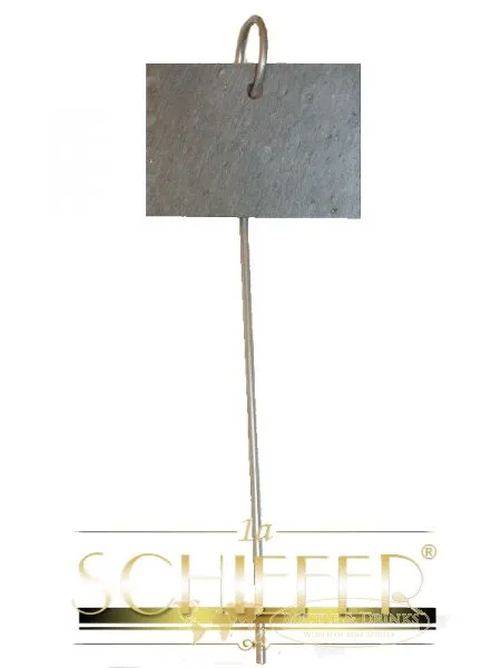 10er Set (Bruchkante) Schilder aus Schiefer mit Metallstab ca. 55 cm