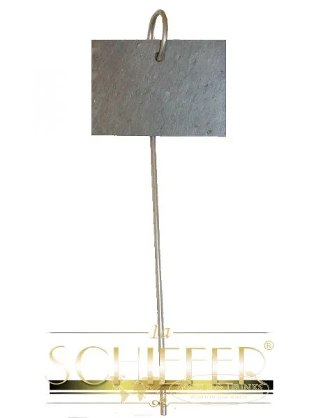 10er Set (Schnittkante) Schilder aus Schiefer mit Metallstab ca. 55 cm