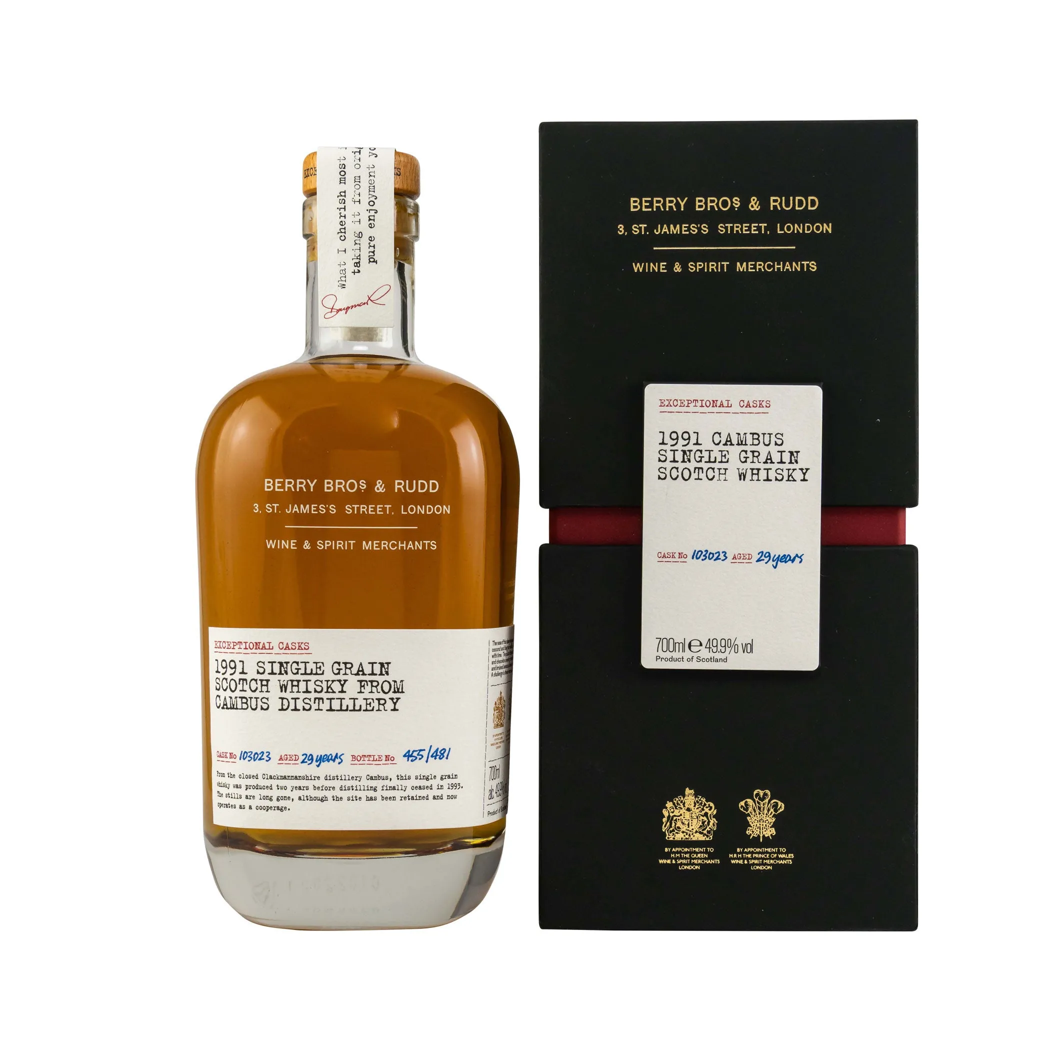 Cambus 1991 - 29 Jahre - #103023 - Berry Bros & Rudd -