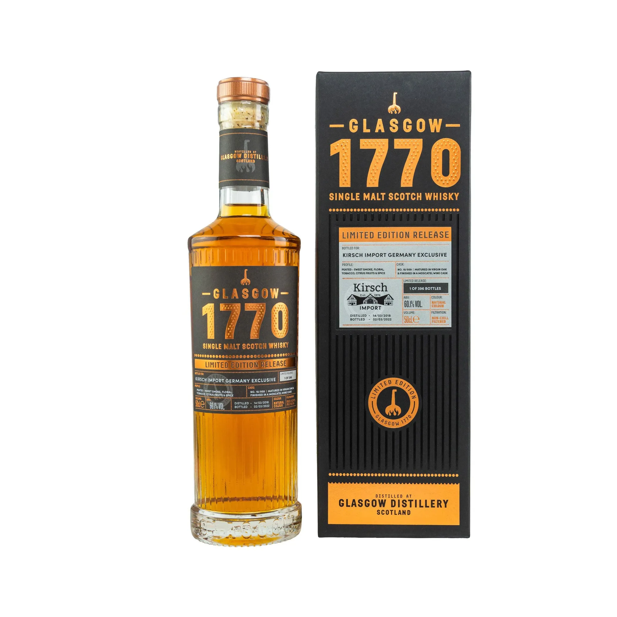 1770 Glasgow - Limited Edition Release - Peated Single Malt Scotch Whisky, Kirsch Import Germany Exclusive