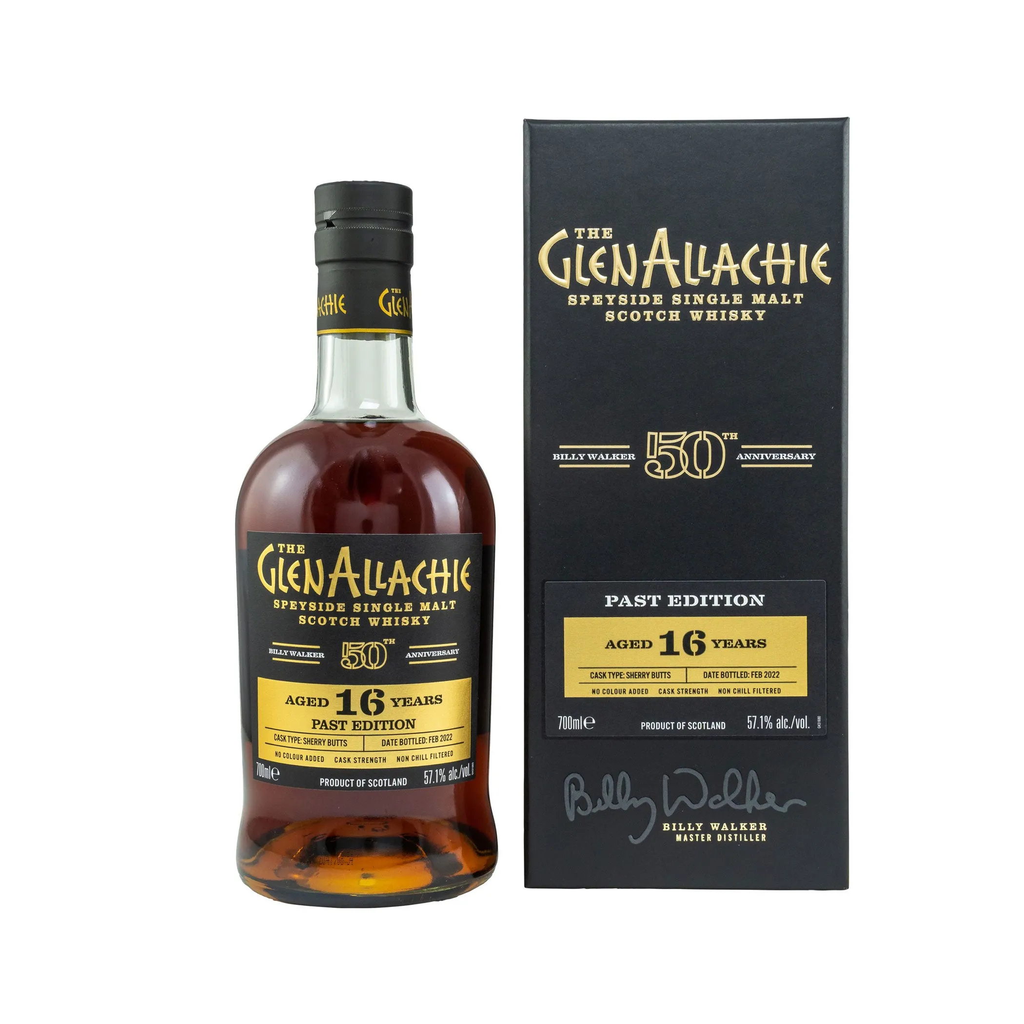 The GlenAllachie 16 Jahre, Past Edition Billy Walker 50th Anniversary Speyside Single Malt Scotch Whisky