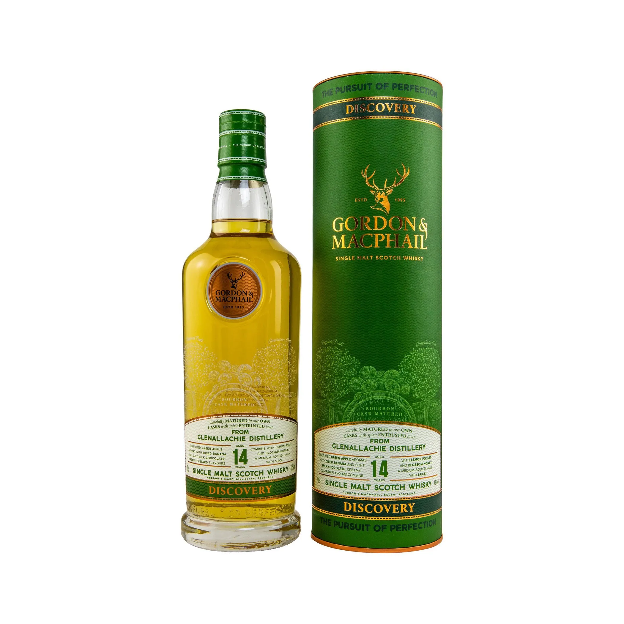 Glenallachie 14 Jahre - Gordon & MacPhail Speyside Single Malt Scotch Whisky - Discovery Range – Bourbon Cask Matured