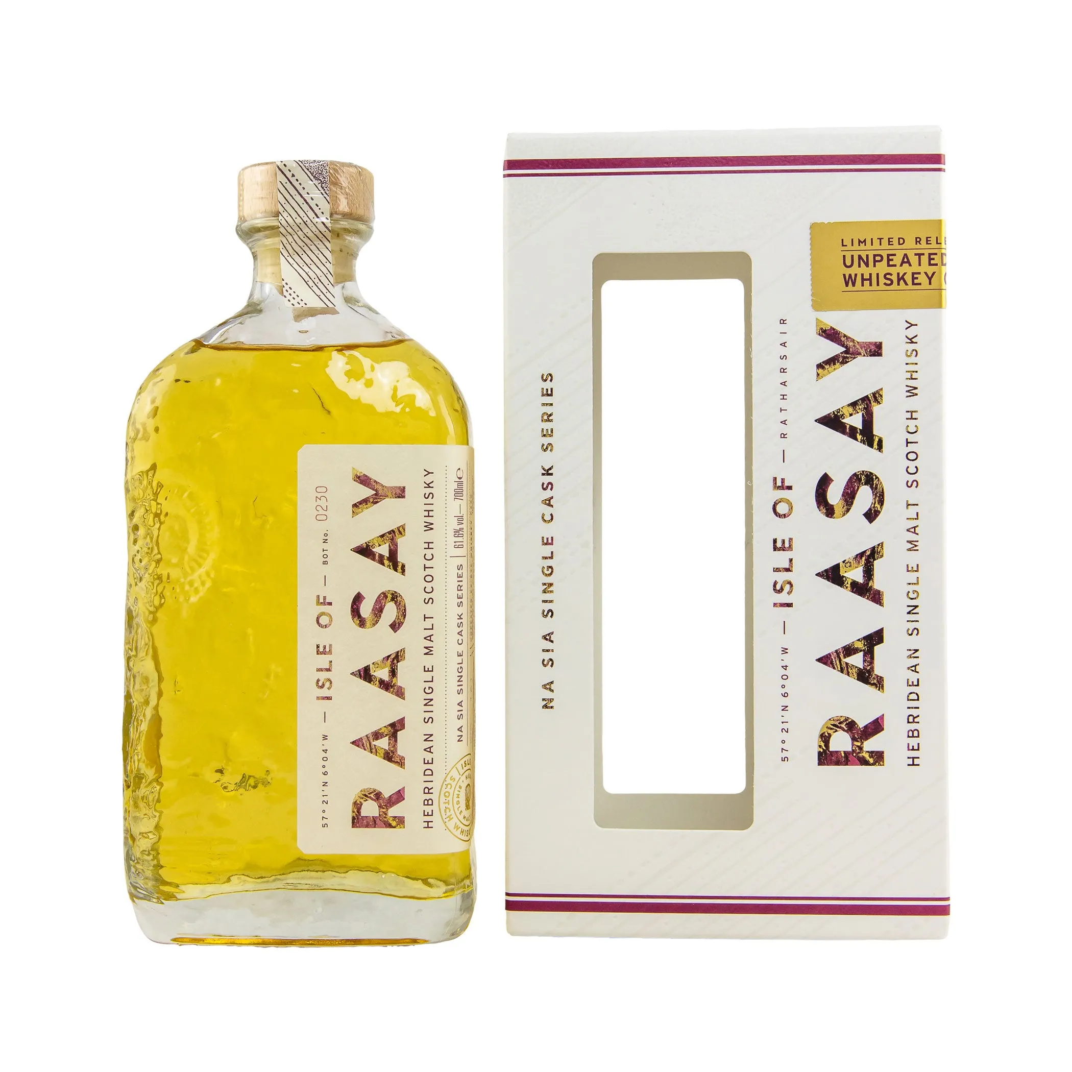 Isle of Raasay Unpeated First Fill Rye Whiskey Cask - Hebridean Single Malt Scotch Whisky - Na Sia Single Cask Series