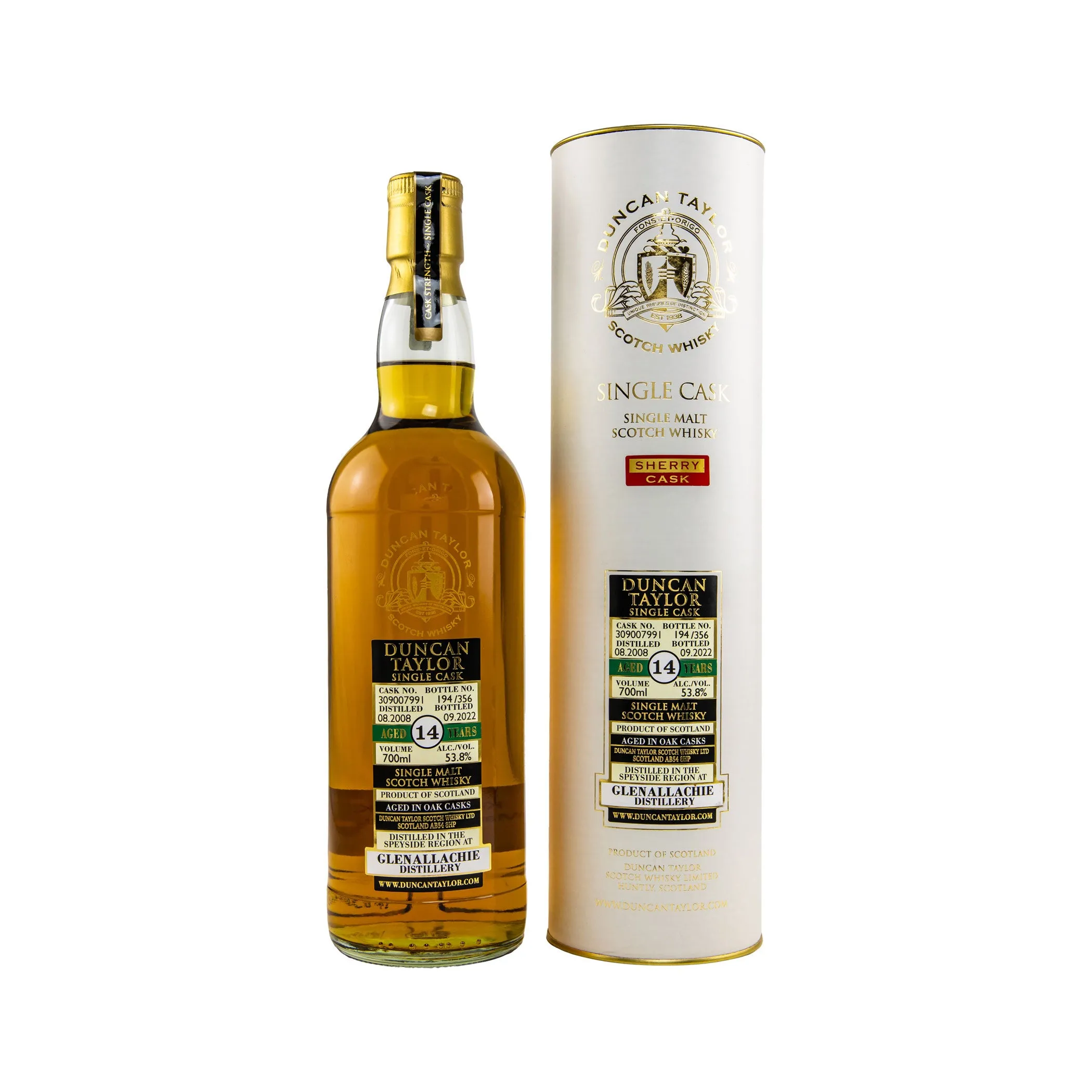 Glenallachie 2008/2022 - 14 Jahre - #309007991 - Cask Collection - Duncan Taylor Speyside Single Malt Scotch Whisky