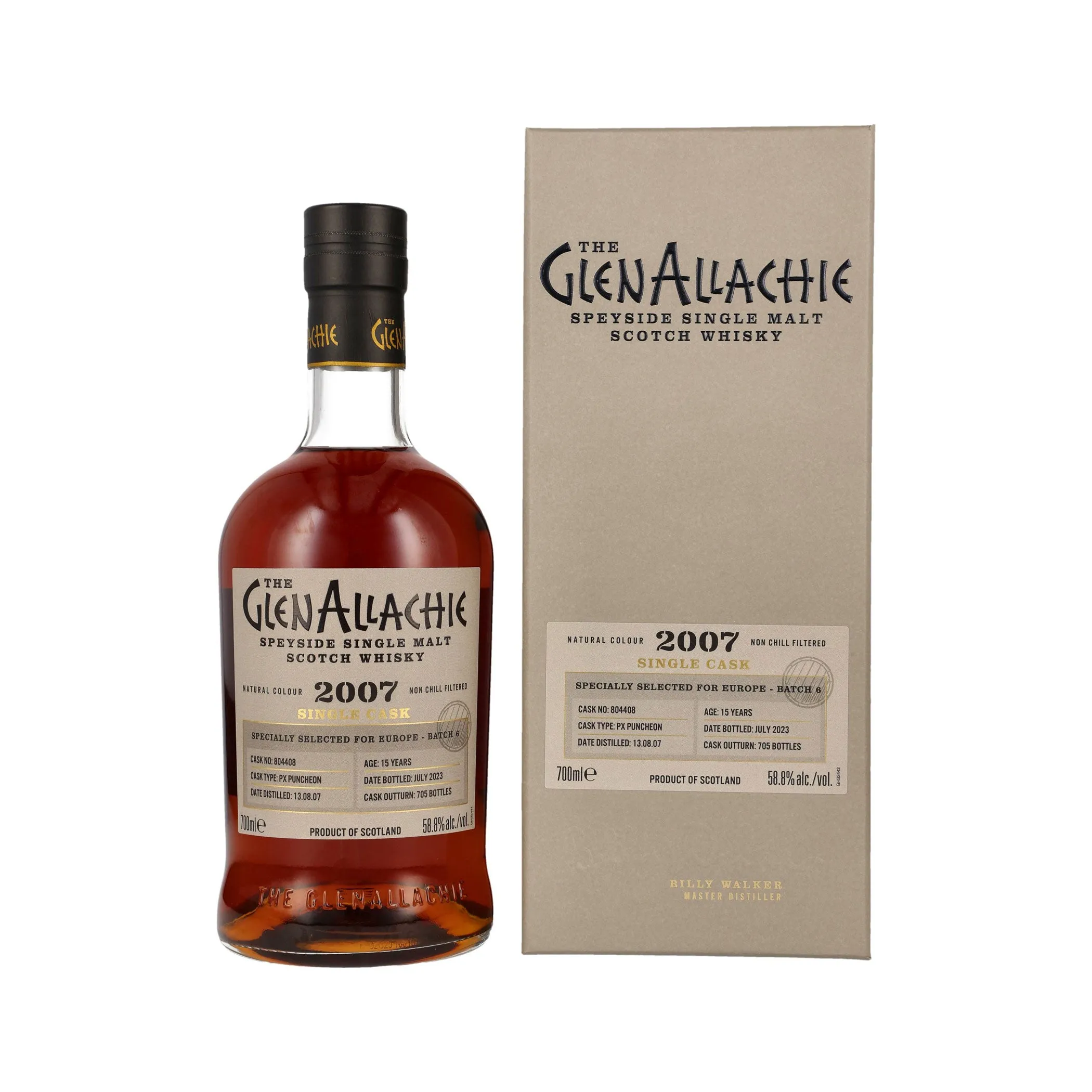 GlenAllachie 2007/2023 - 15 Jahre Single PX Puncheon No. 804408 - Single Malt Whisky