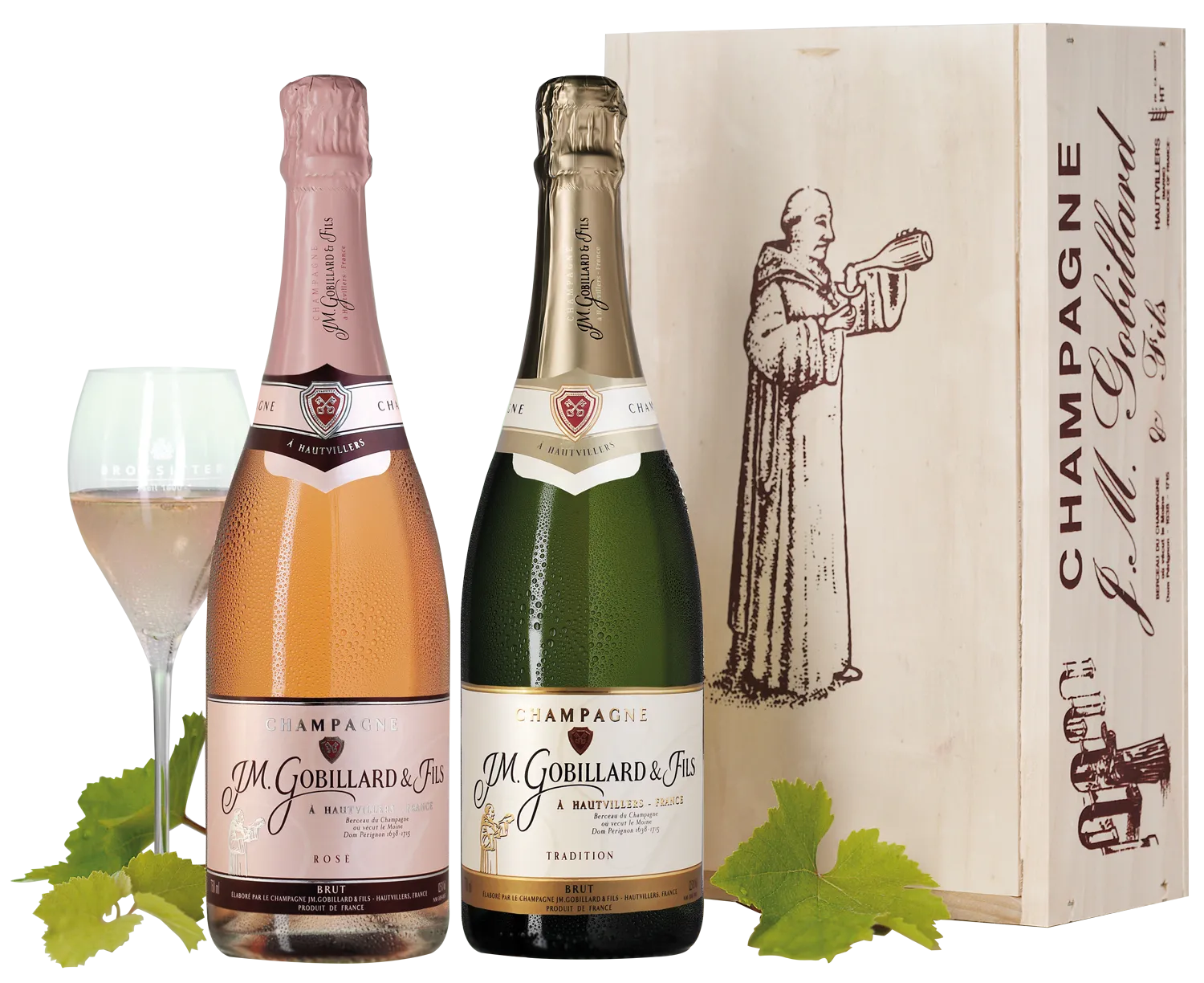 Champagne Gobillard "Rosé et Blanc" in der edlen Champagner-Kiste