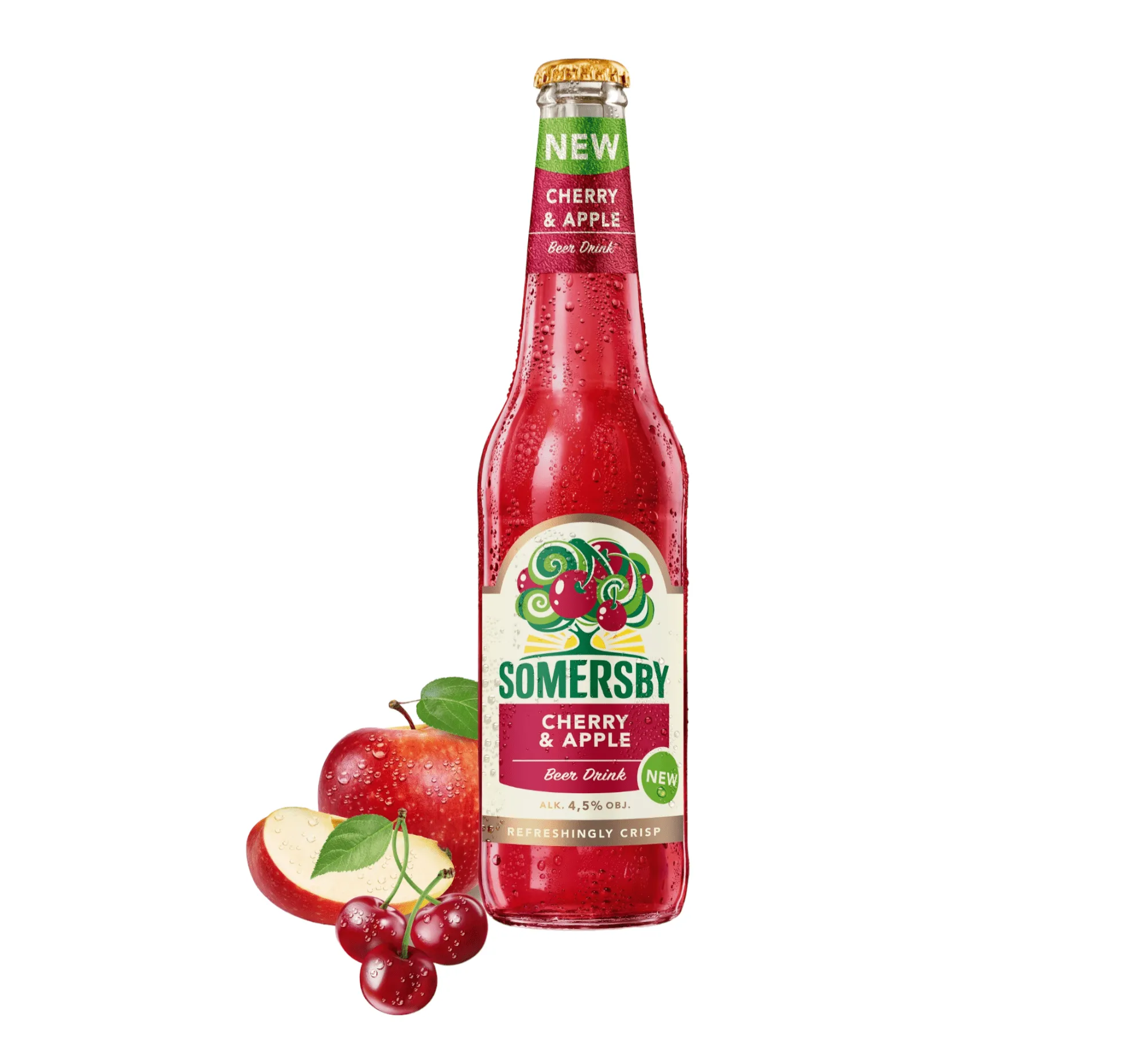 Somersby Cherry & Apple Beer 0,4l mit 4,5% Vol.- Biermischgetränk mit Kirsche & Apfel