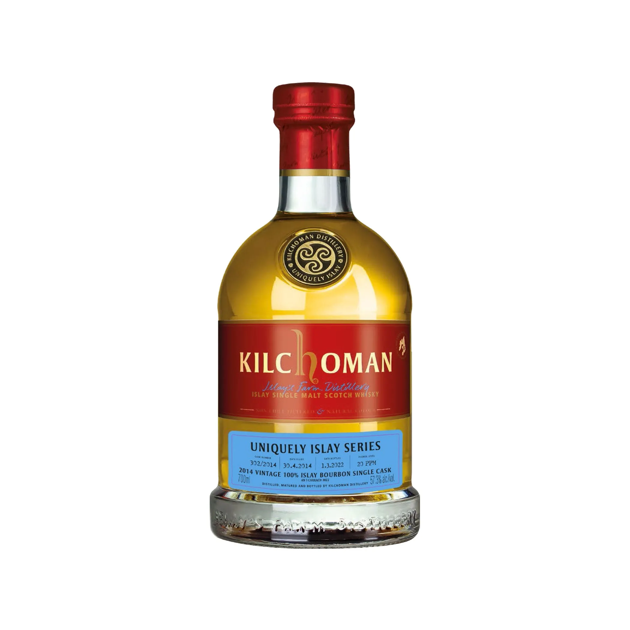 Kilchoman Vintage 2014, AT22 Uniquely Islay Series - #10/10 - Cask 302/2014 100 % Islay Bourbon Single Cask