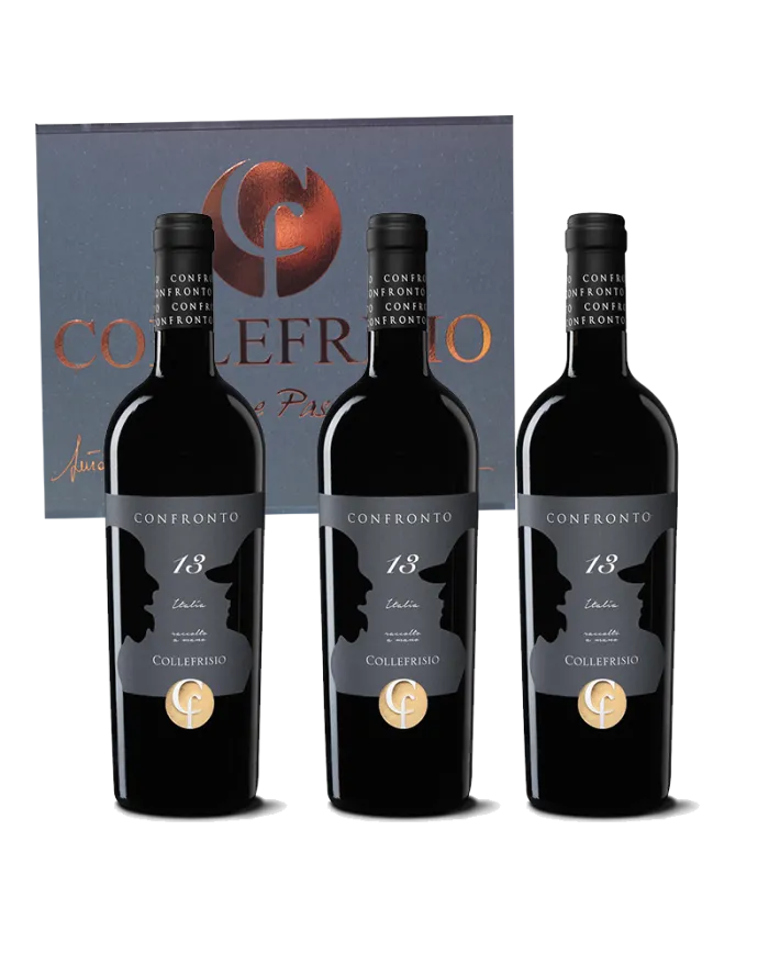 3 bottiglie Confronto – Vino Rosso con cassetta legno - Collefrisio