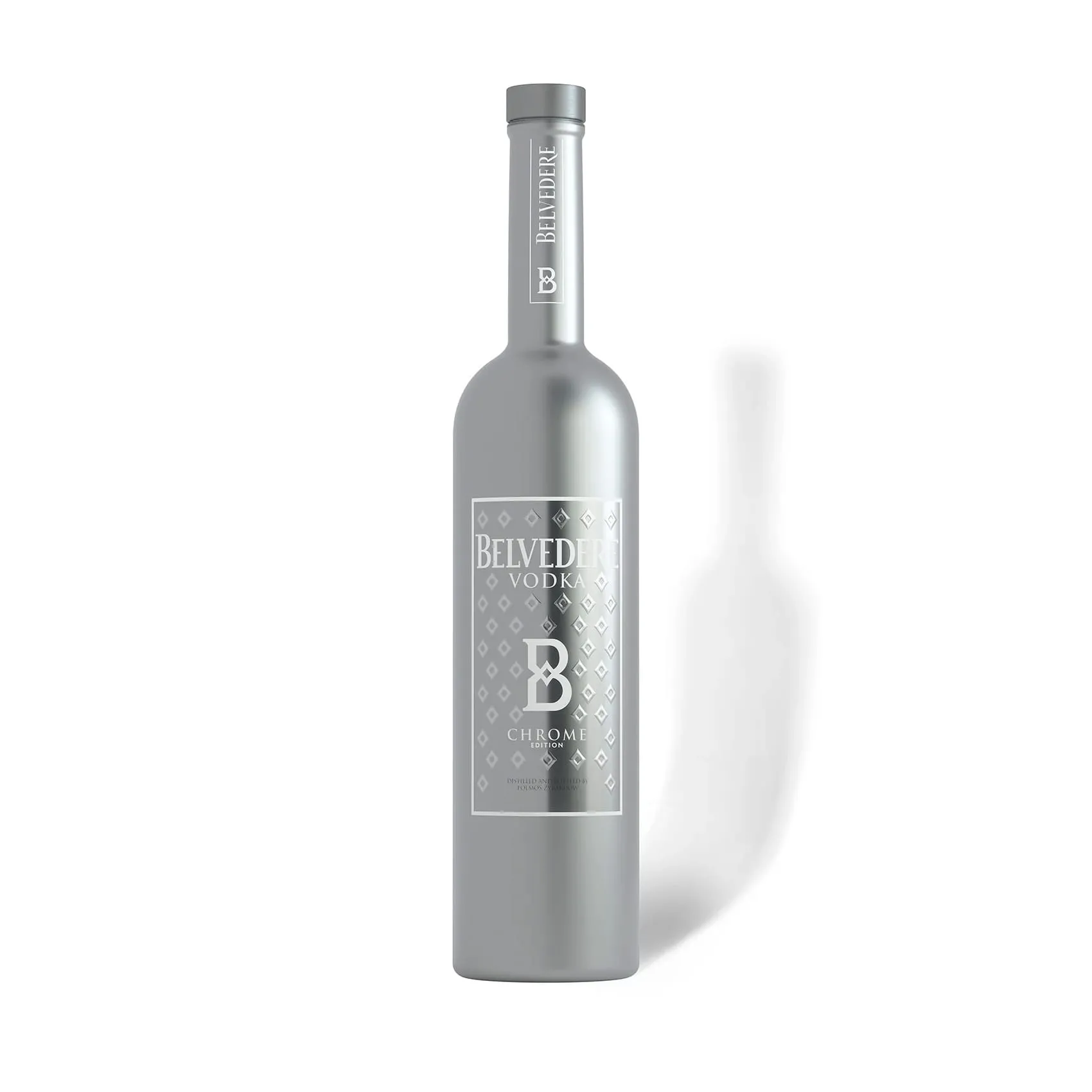 Belvedere Premium Vodka Bespoke Chrome Edition Großflasche (1,75L) mit LED Beleuchtung im Boden