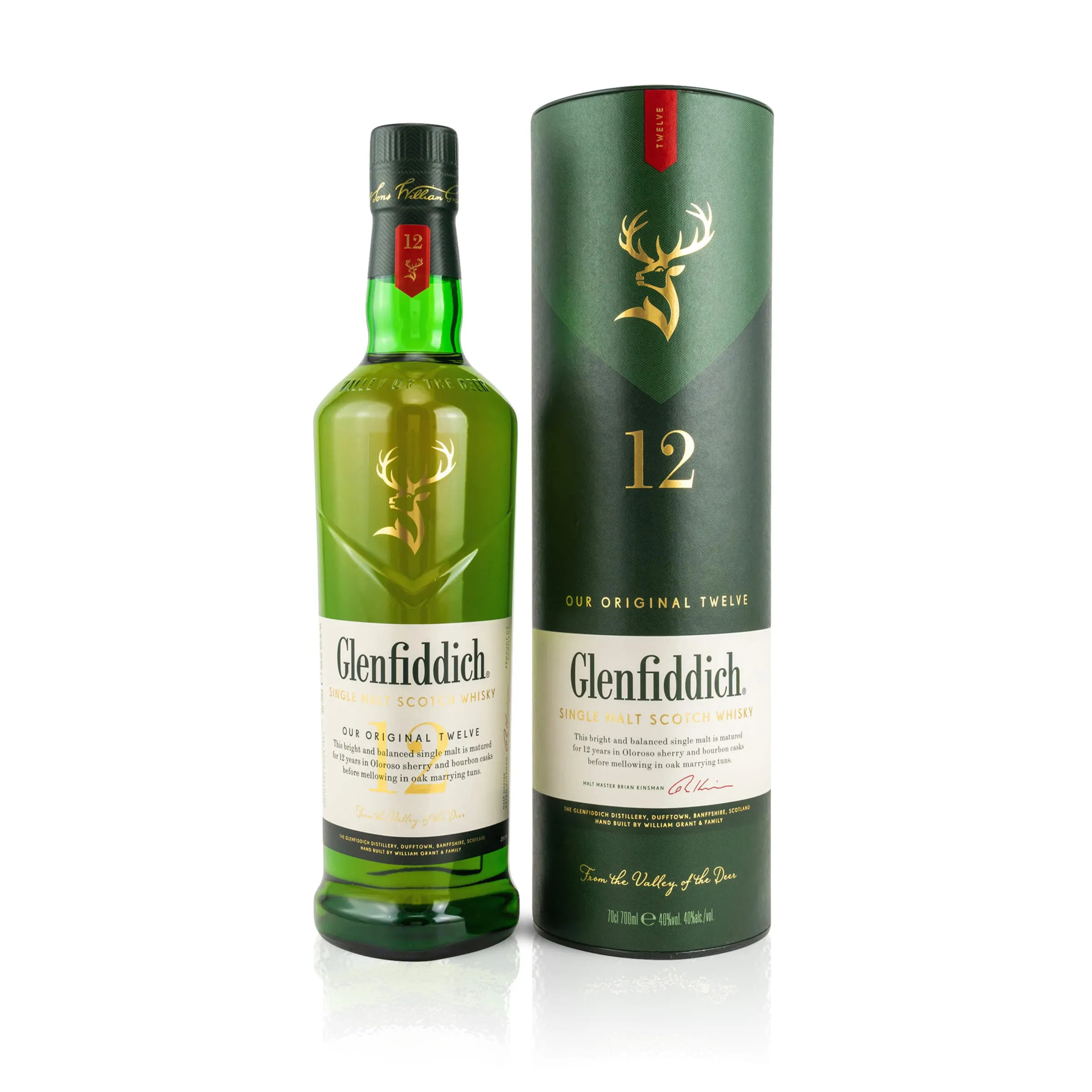 Glenfiddich 12 Jahre Single Malt Scotch Whisky mit Geschenkverpackung