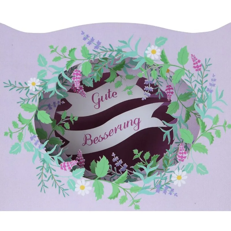 3D Grußkarte "Gute Besserung" - Blumen