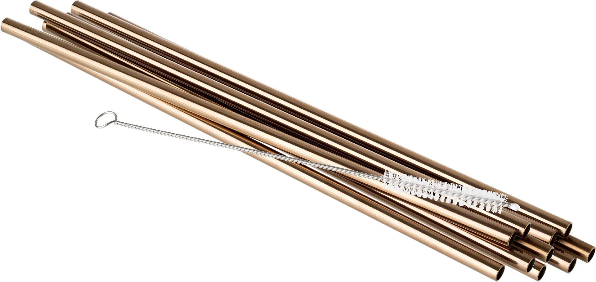 APS - Trinkhalm Edelstahl Ø6 mm L21,5 cm 11 tlg. Kupfer