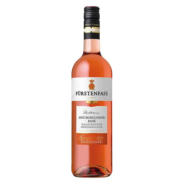 Weinkellerei Hohenlohe Fürstenfass Spätburgunder Rosé Qualitätswein halbtrocken 0,75L
