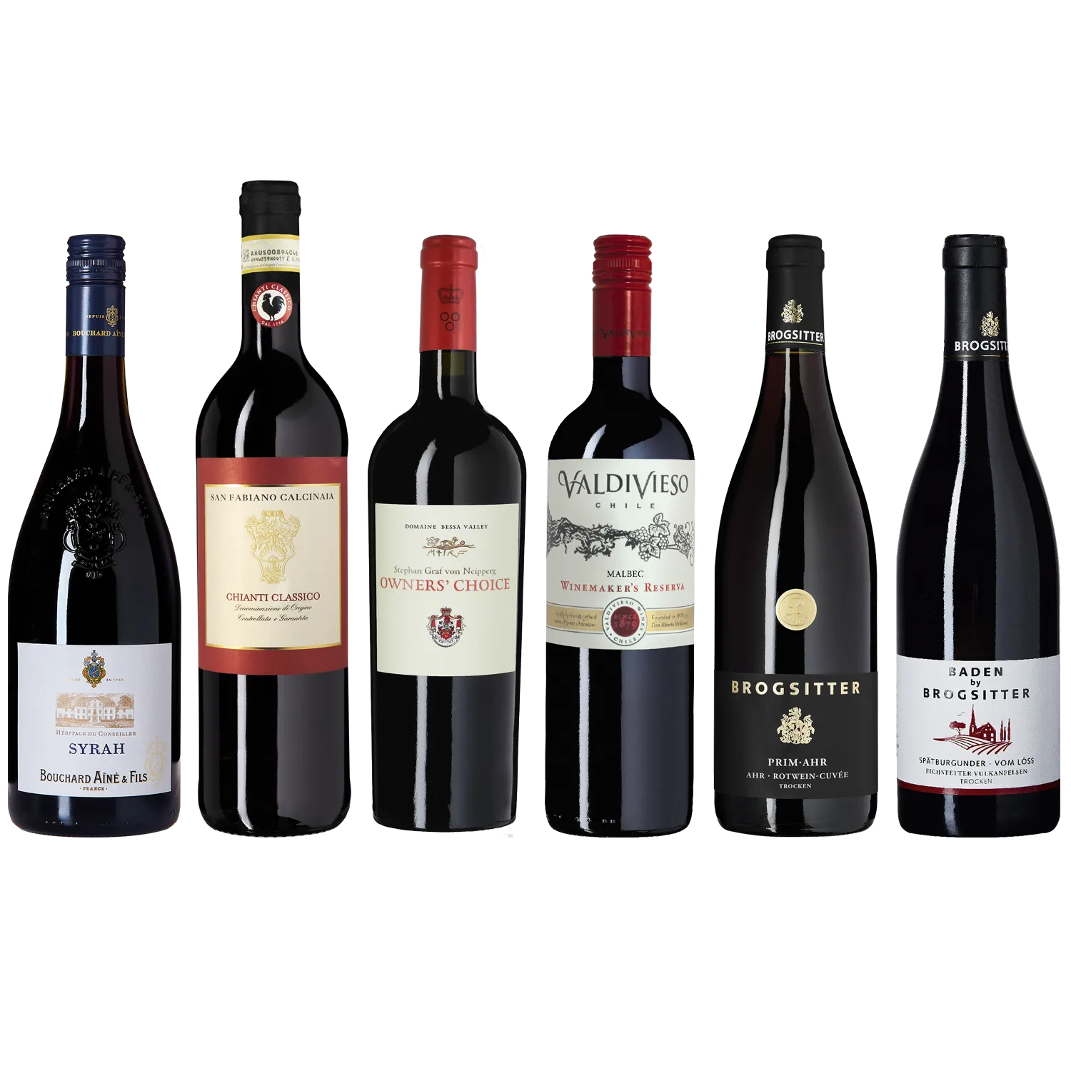 6 elegante TOP Rotweine