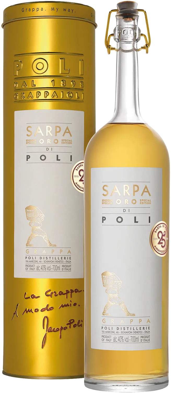 Jacopo Poli Sarpa Oro Grappa di Uve Merlot e Cabernet