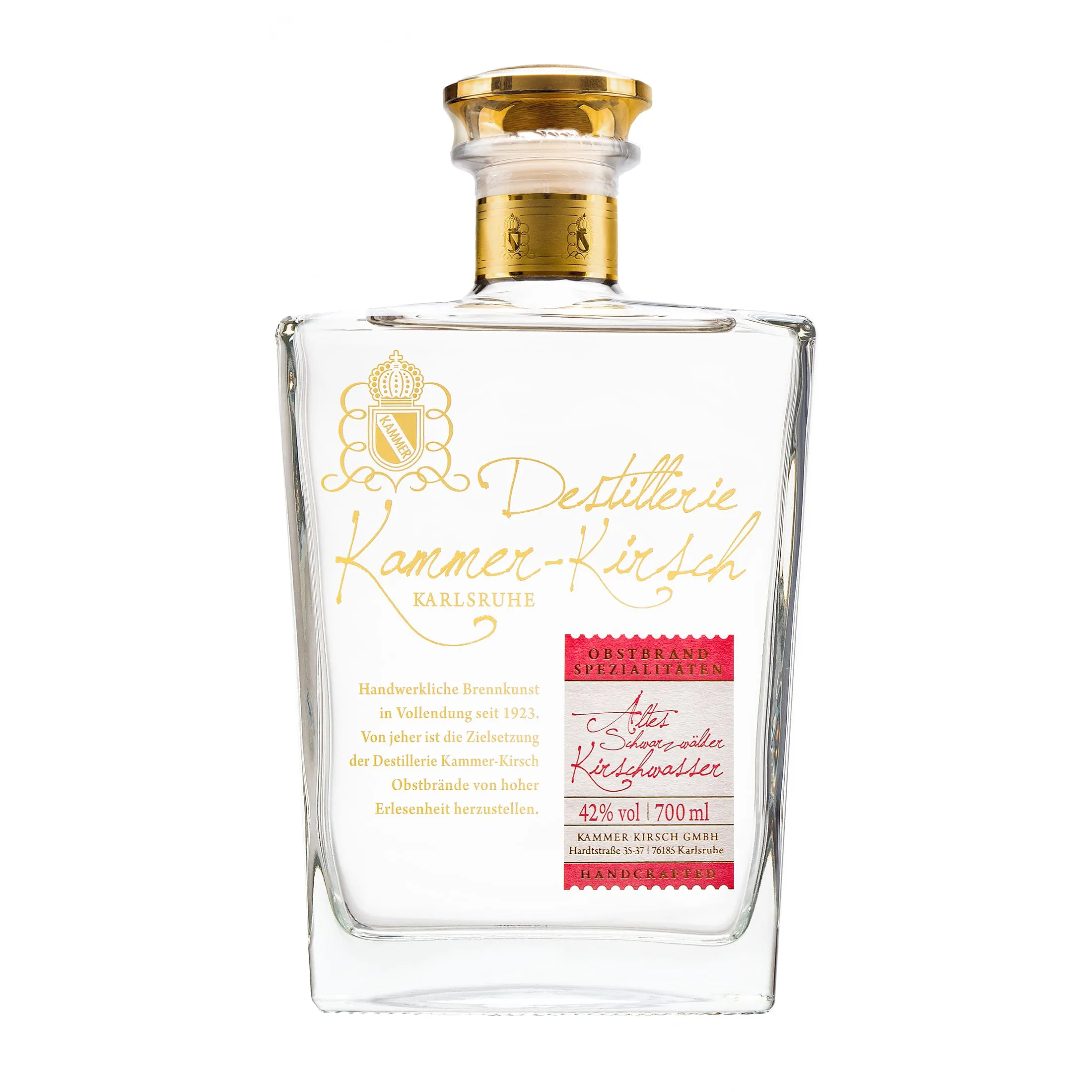 Altes Schwarzwälder Kirschwasser - Obstbrand - Destillerie Kammer-Kirsch