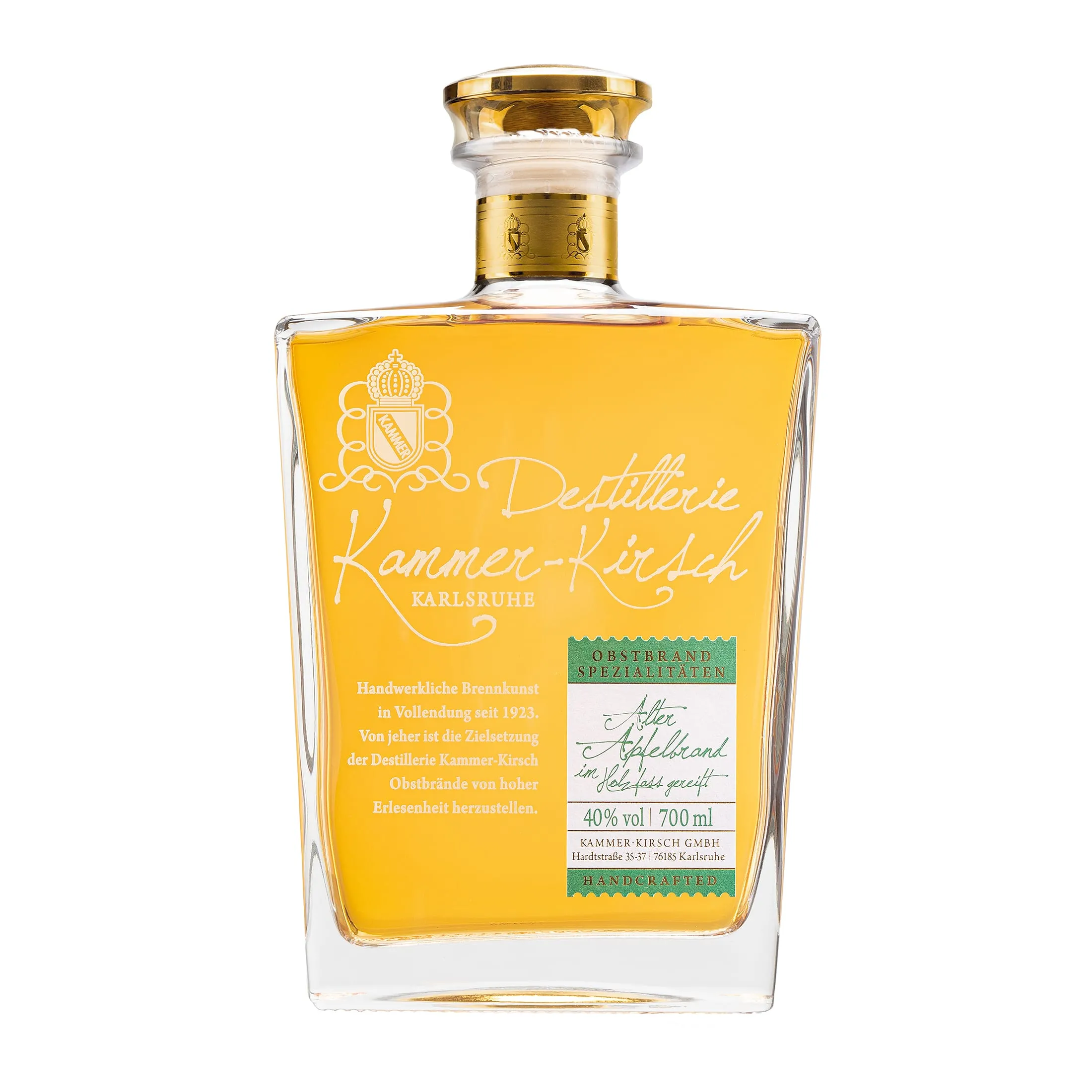 Alter Apfelbrand im Holzfass gereift - Gourmet-Obstbrand - Destillerie Kammer-Kirsch