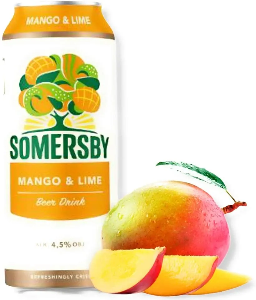 Somersby Mango & Lime Biermischgetränk 0,5 l – Fruchtig-exotisches Bier mit Mango & Limette