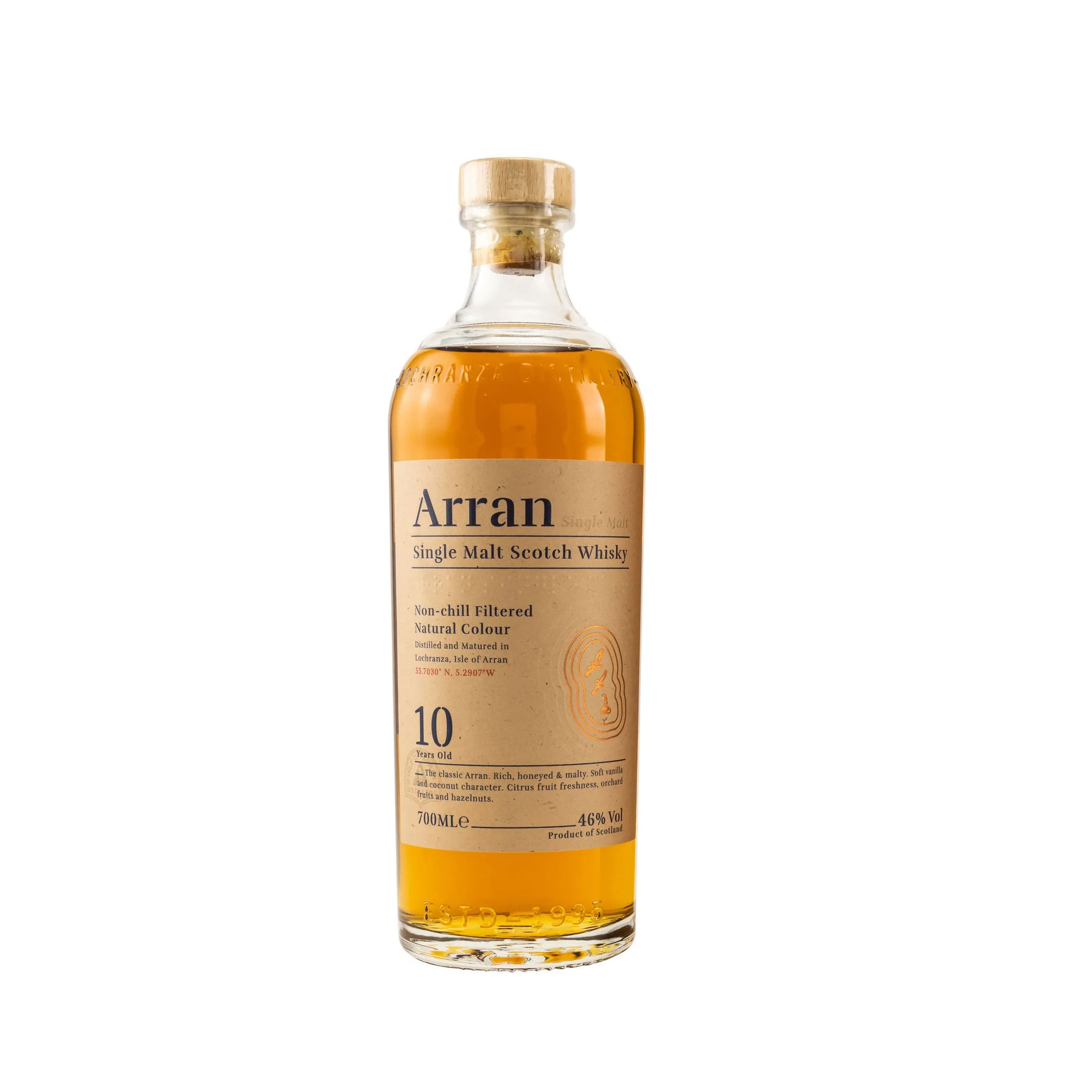 Arran Single Malt 10 Years Old 46% - Neuware ohne Originalverpackung