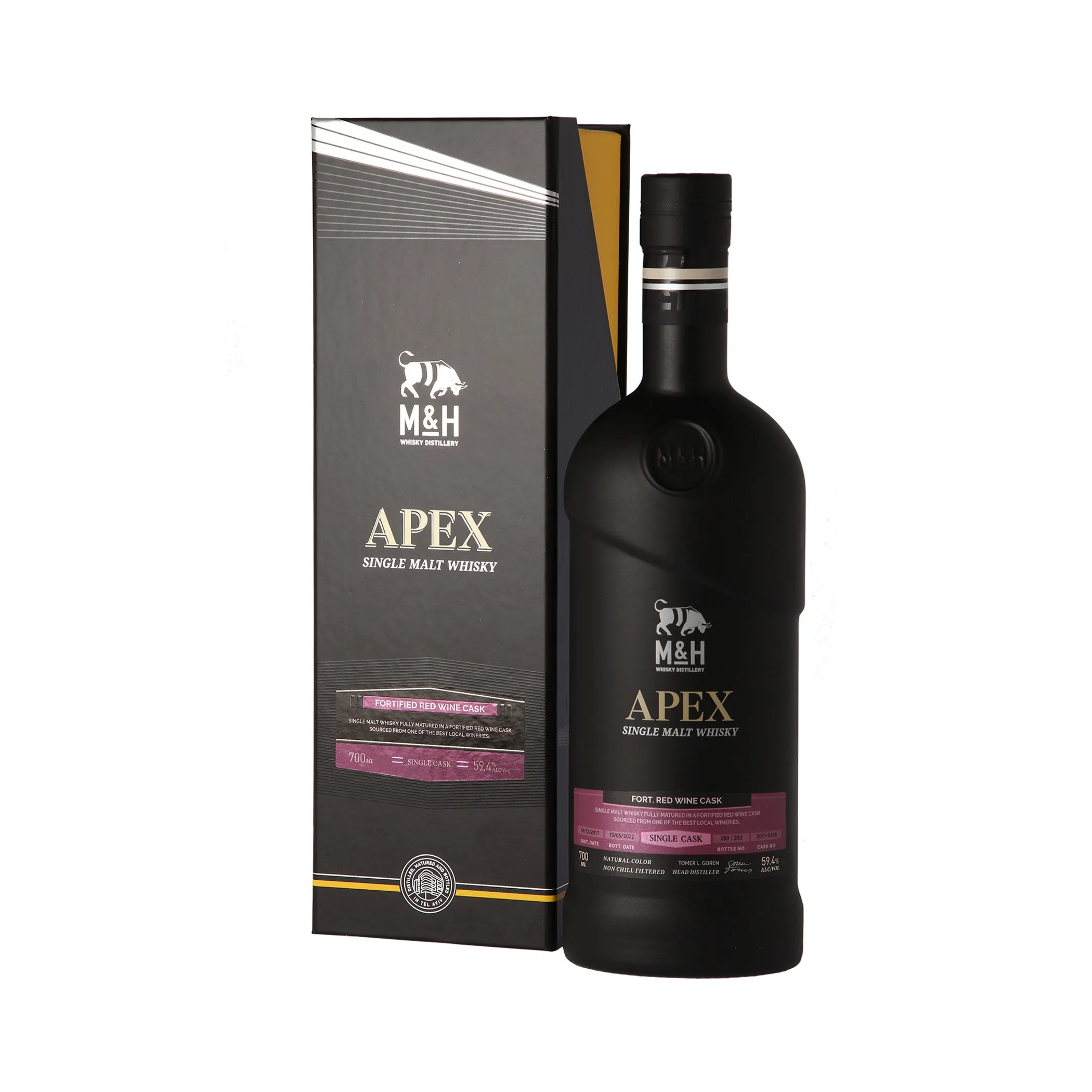 M&H Apex Black - Fortified Red Wine Single Cask - Single Malt Whisky - Whisky aus Israel