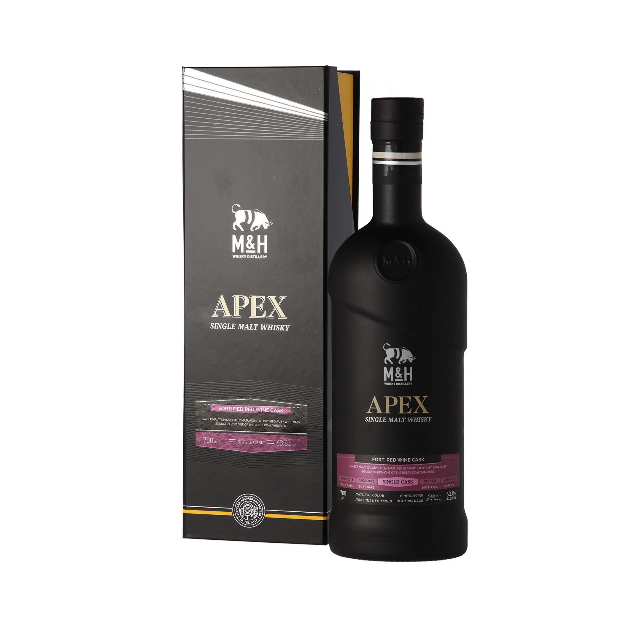 M&H Apex Peated - Fortified Red Wine 2018/2021 - Single Malt Whisky - Whisky aus Israel