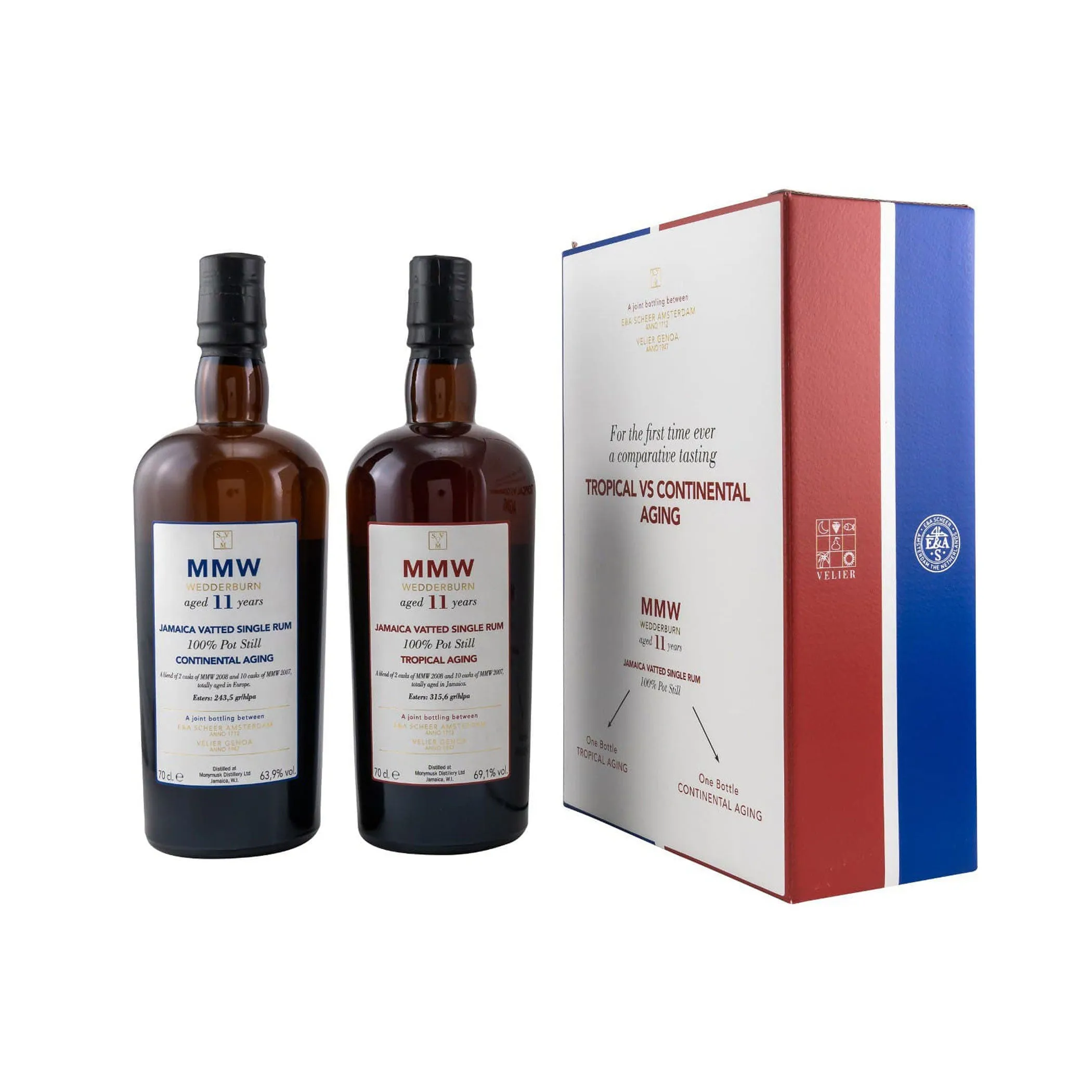 MMW Wedderburn 11 Jahre - Tropical vs Continental Aging - Comparative Tasting Set - 2 Flaschen - Scheer Velier Main Jamaica Vatted Single Rum