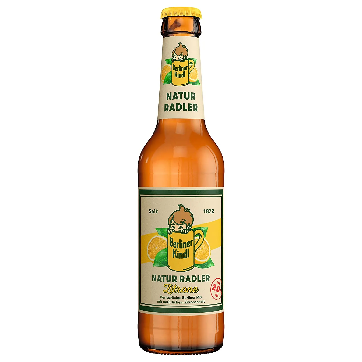 Berliner Kindl Natur Radler Zitrone 0,5l- Radler mit 60% Zitronenlimonade und 2% Vol.