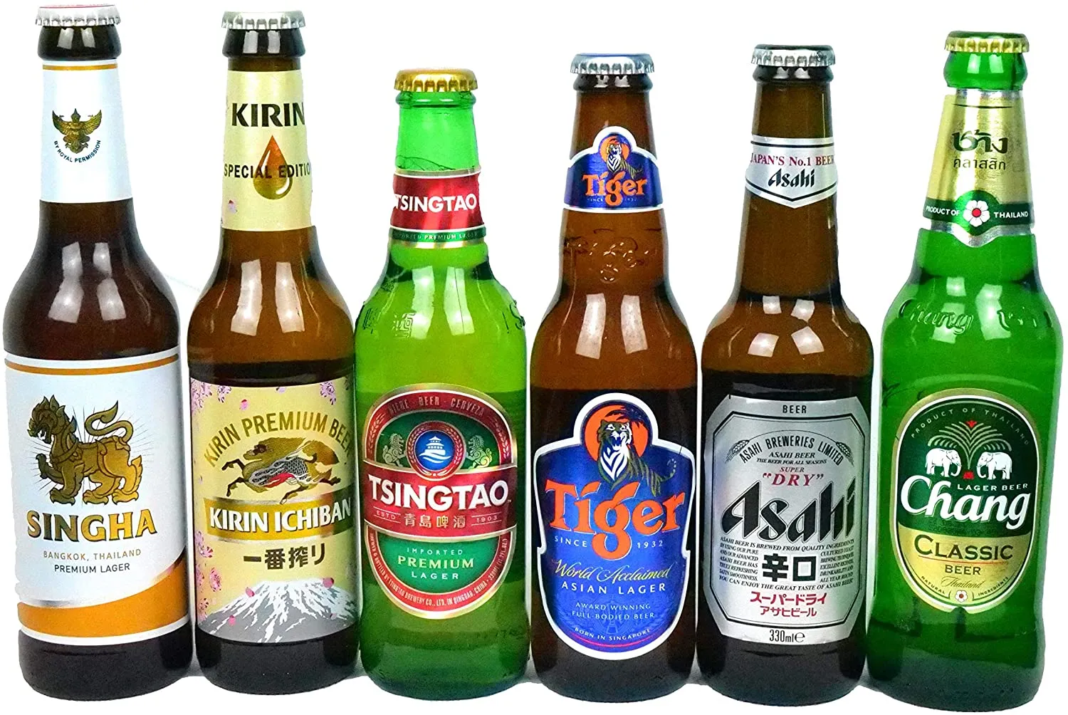 Probierpaket - ausgewählte Biere aus Asien - Geschenkset für Männer 6x 0,33L