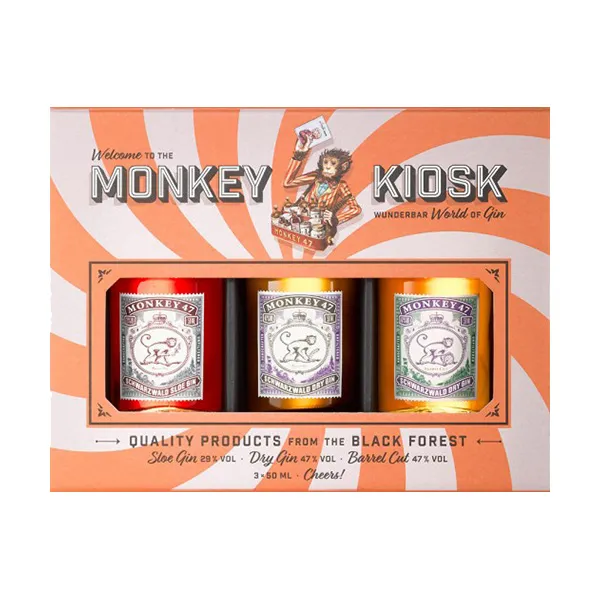 Monkey 47 Kiosk Schwarzwald Dry Gin Triple Box 3x0,05L 29-47% vol