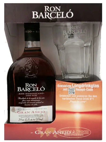 Barcelo Gran Anejo Dominikanische Republik + Glas 0,7 Liter