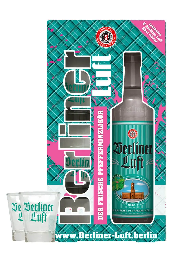 Berliner Luft Pfefferminzlikör Alk.18vol.% 0,7 l in Geschenkpackung