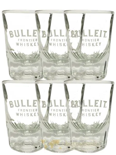 Bulleit Shot Gläser mit Schriftzug Bulleit ohne Eichstrich 6 Stück