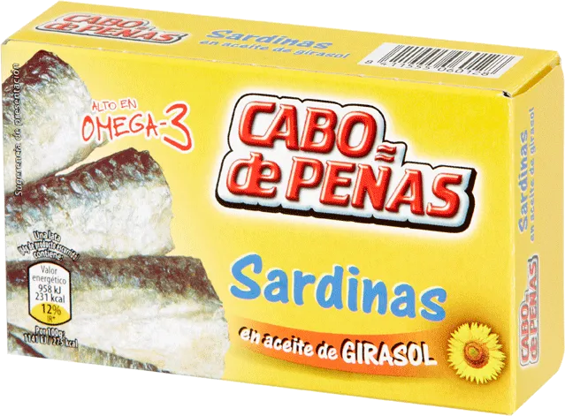 Sardinen in Sonnenblumenöl - Sardinas en aceite Girasol - Cabo de Peñas - Spanien