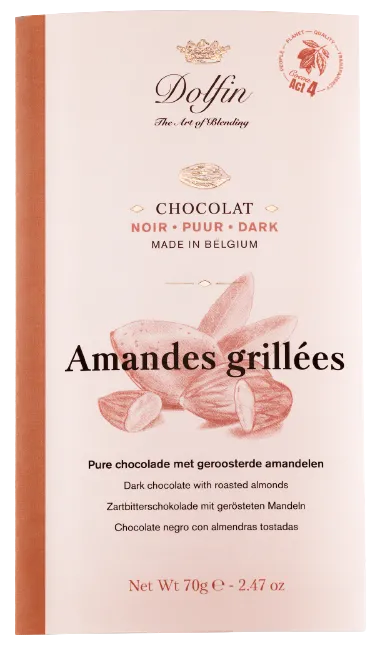 Dolfin Zartbitterschokolade mit gerösteten Mandeln