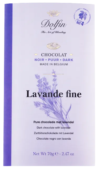 Dolfin Zartbitterschokolade mit Lavendel