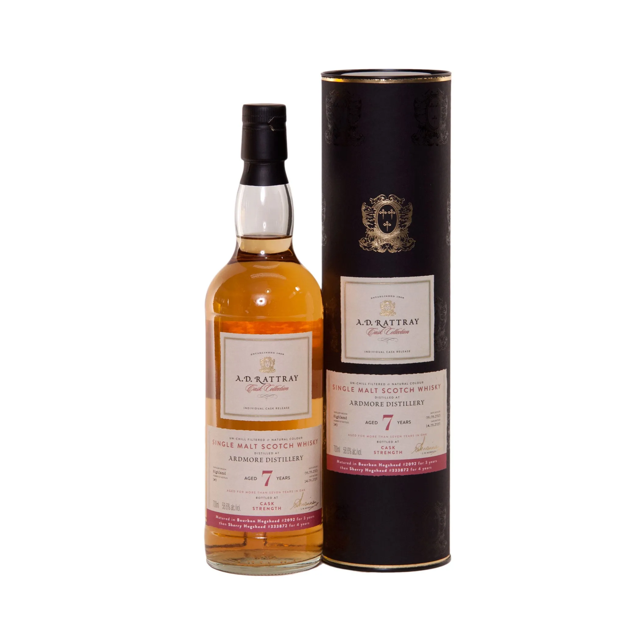 Ardmore 2013/2020, 7 Jahre, Bourbon Hogshesd, A.D. Rattray