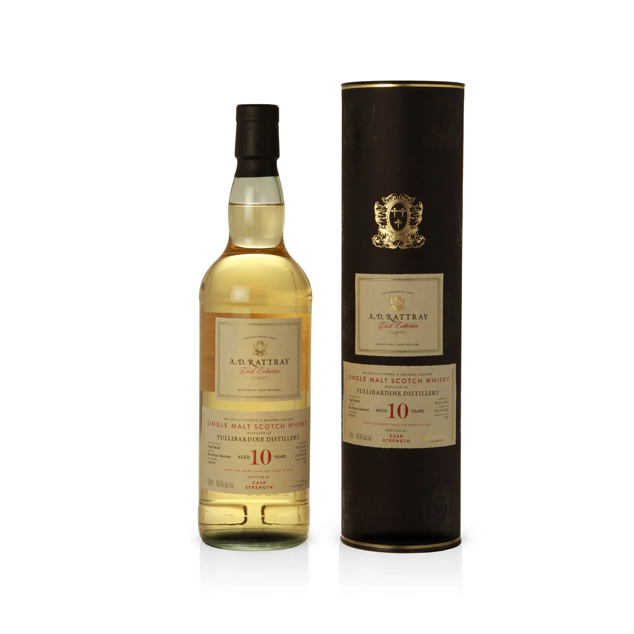 Tullibardine, 2010, 10 Jahre, Bourbon Barrel - A.D. RATTRAY – Cask Collection -