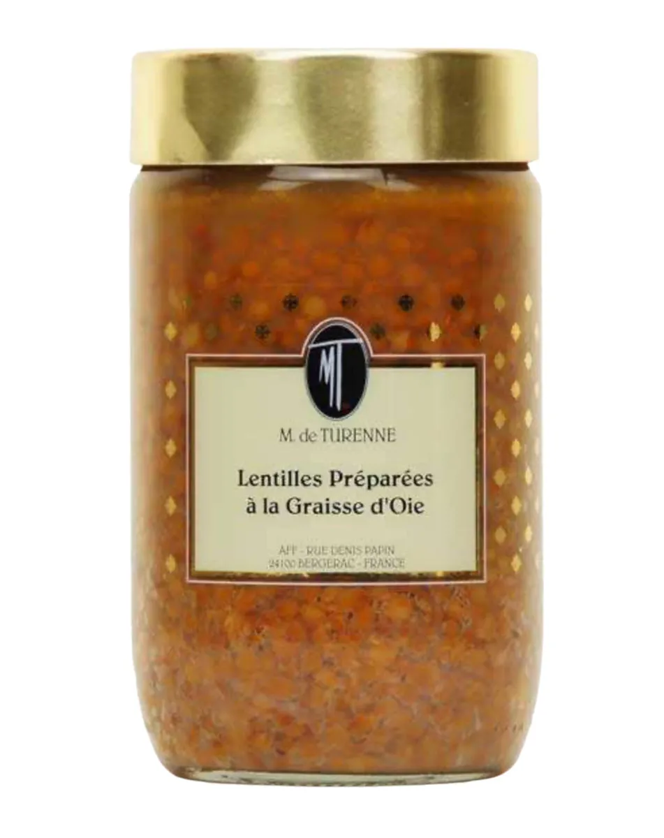 Gekochte Linsen in Gänsefett