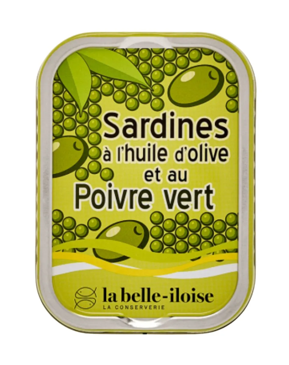 Sardinen in Olivenöl mit grünem Pfeffer