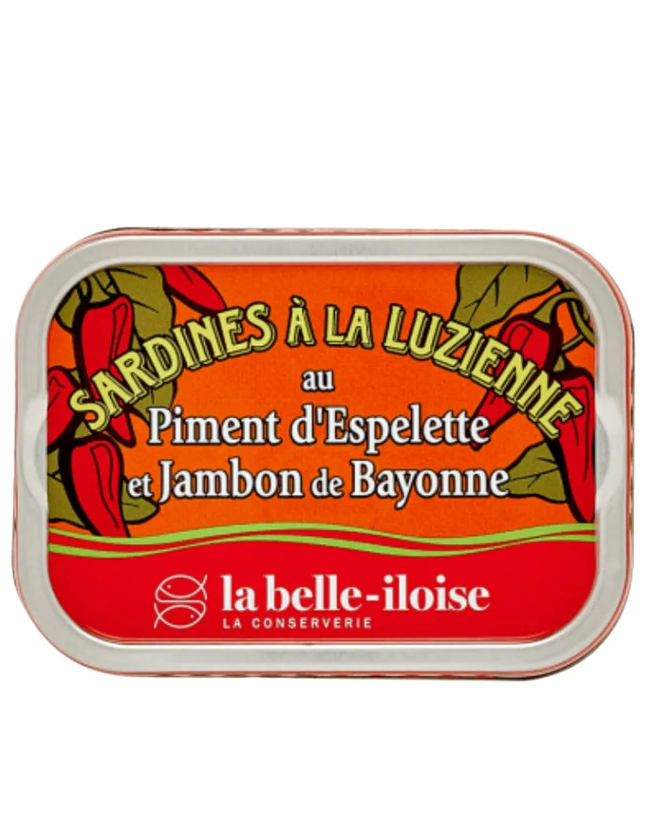 „Sardines à la Luzienne“ (Espelette & Bayonne-Schinken)