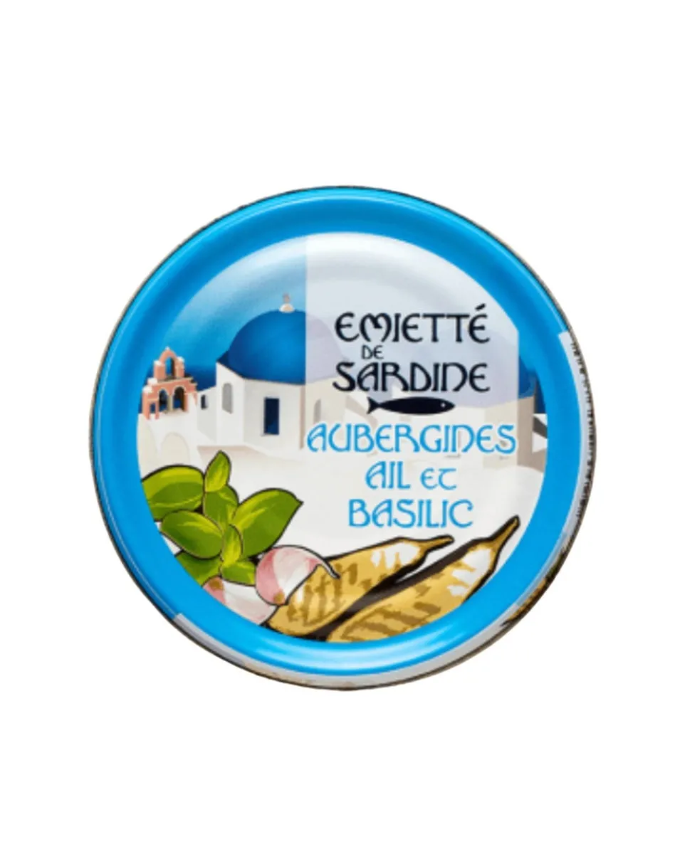 Émietté de Sardine Auberginen, Knoblauch & Basilikum