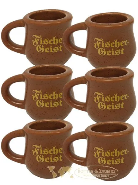 Fischergeist Keramikkrüge 6 Stück