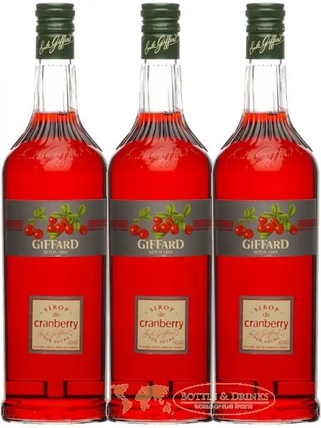 Giffard Cranberry Sirup 3 x 1,0 Liter