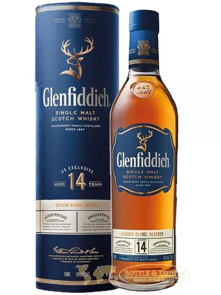 Glenfiddich 14 Jahre Bourbon Barrel US Market Only Single Malt Whisky 0,75 Liter