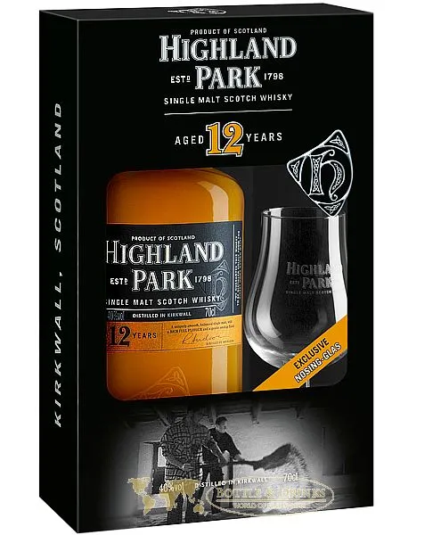 Highland Park 12 Jahre plus Nosingglas Single Malt Whisky 0,7 Liter