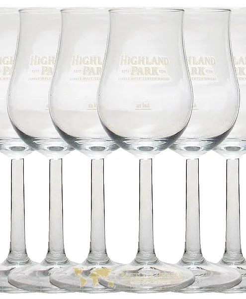 Highland Park 6x Tasting Glas mit Aufschrift und Eichstrich